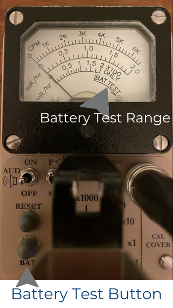Geiger Counter Battery Test Button